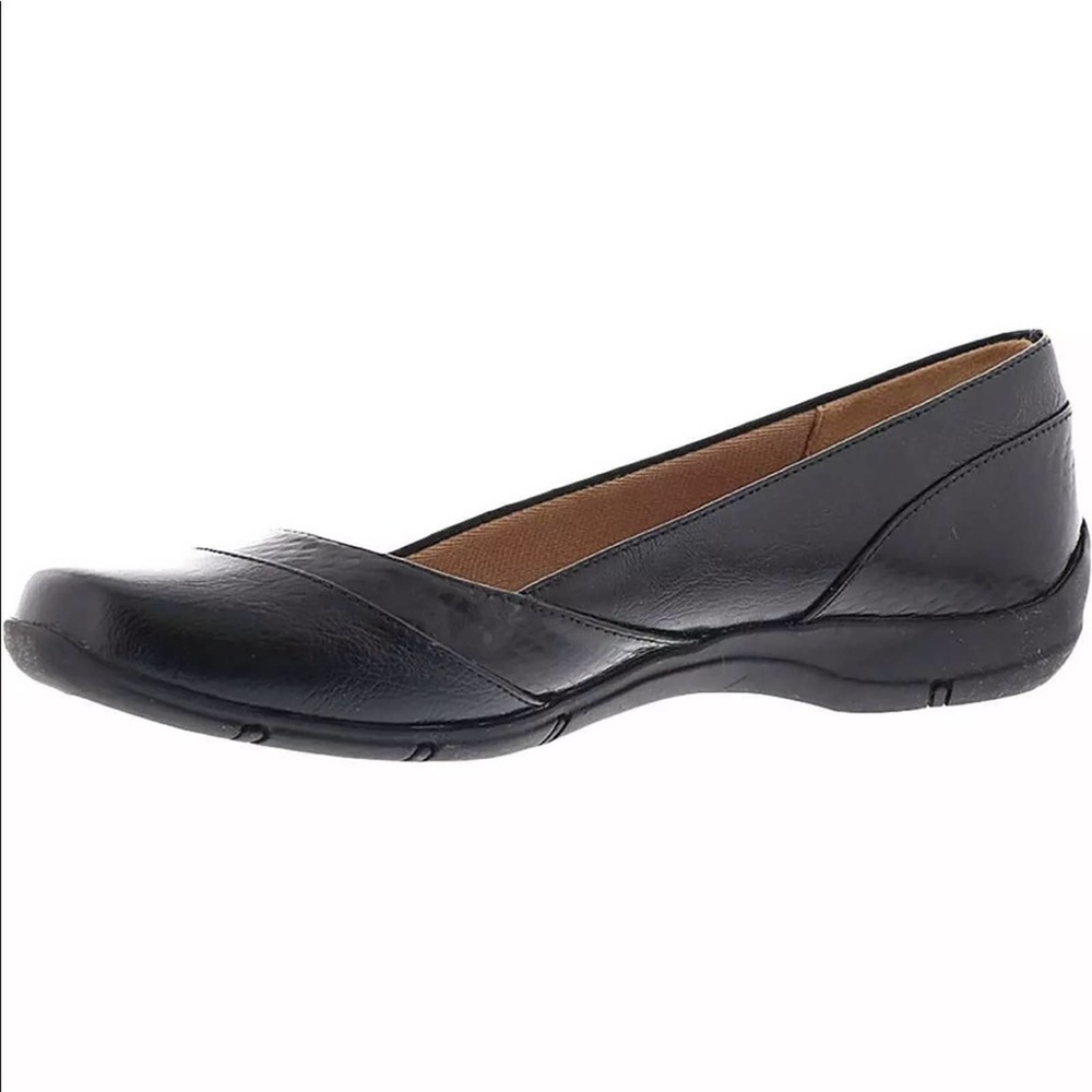 New LifeStride Womens Deja Vu Black Slip On Flats Shoes 8